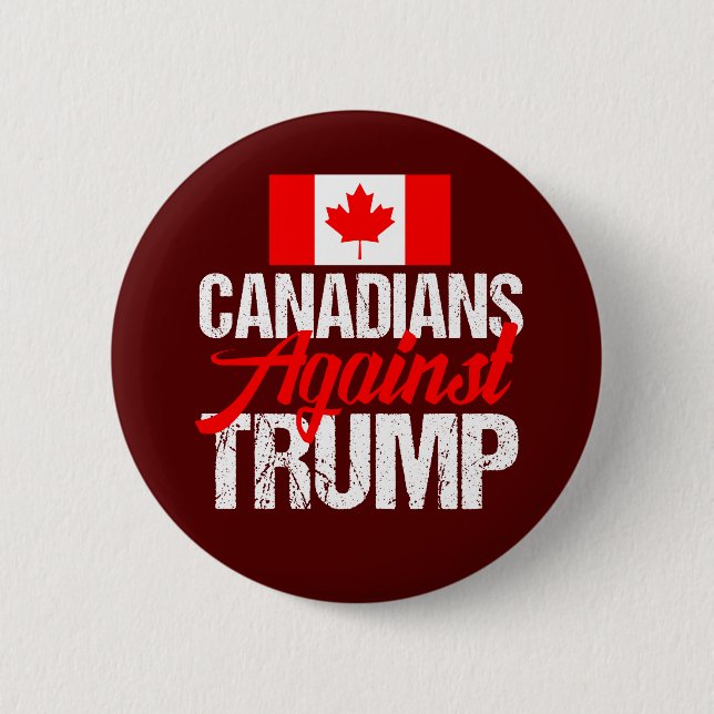 Bóton Redondo 5.08cm Canadianos Contra Donald Trump (Frente)