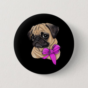 Bóton Redondo 5.08cm Cancer da mama Sensibilização do Cancer Pug Mama
