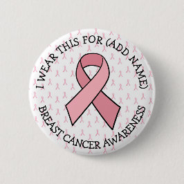 Bóton Redondo 5.08cm Cancer de Fita Rosa Personalizado