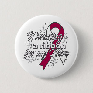 Bóton Redondo 5.08cm Cancer de garganta que veste uma fita para meu