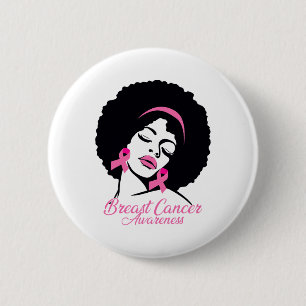 Bóton Redondo 5.08cm Cancer de mama da América africana Consciência neg