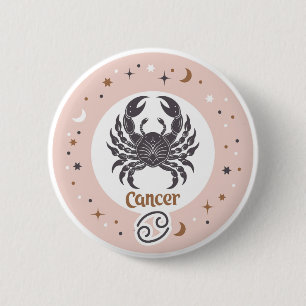 Bóton Redondo 5.08cm Cancer de Sinal Zodiac