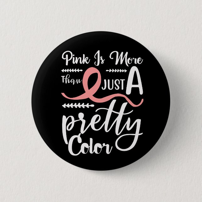 Bóton Redondo 5.08cm Cancer de Sobrevivência do Guerreiro com Fita Rosa (Frente)