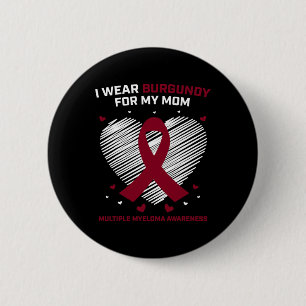 Bóton Redondo 5.08cm Cancer Sanguíneo Eu Visto Borgonha Mãe Múltiplo Mi