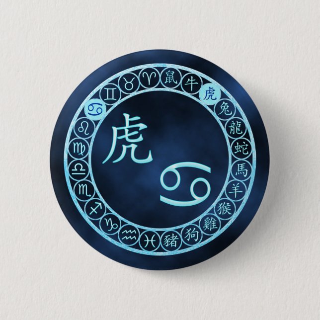 Bóton Redondo 5.08cm Cancer/Tigre (Frente)