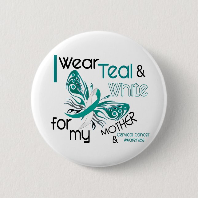 Bóton Redondo 5.08cm CANCRO DO COLO DO ÚTERO eu visto o branco da (Frente)