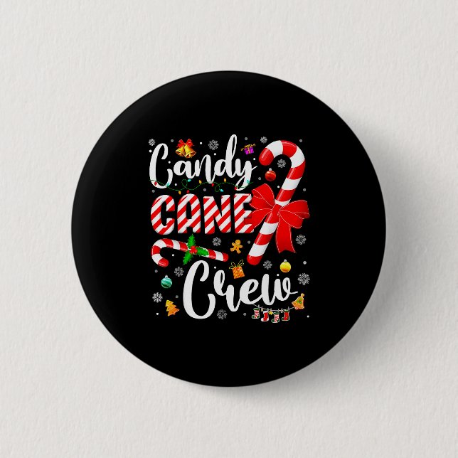 Bóton Redondo 5.08cm Candy Cane Crew Christmas Xmas Love Candy Boys Gir (Frente)