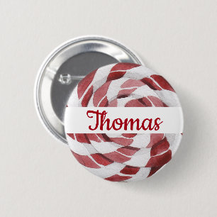 Bóton Redondo 5.08cm Candy Cane Swirl com Nome