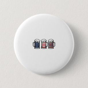 Bóton Redondo 5.08cm Canecas de Cerveja Patrióticas Design de Camiseta