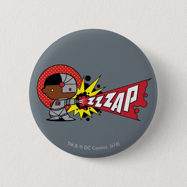 Bóton Redondo 5.08cm Canhão Cibernético de Chibi Cyborg (Frente)