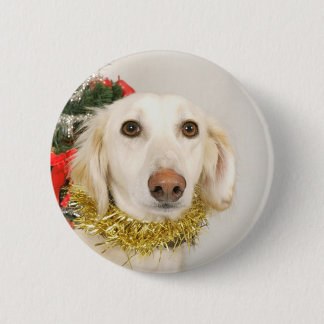 Bóton Redondo 5.08cm Cão de Natal 2