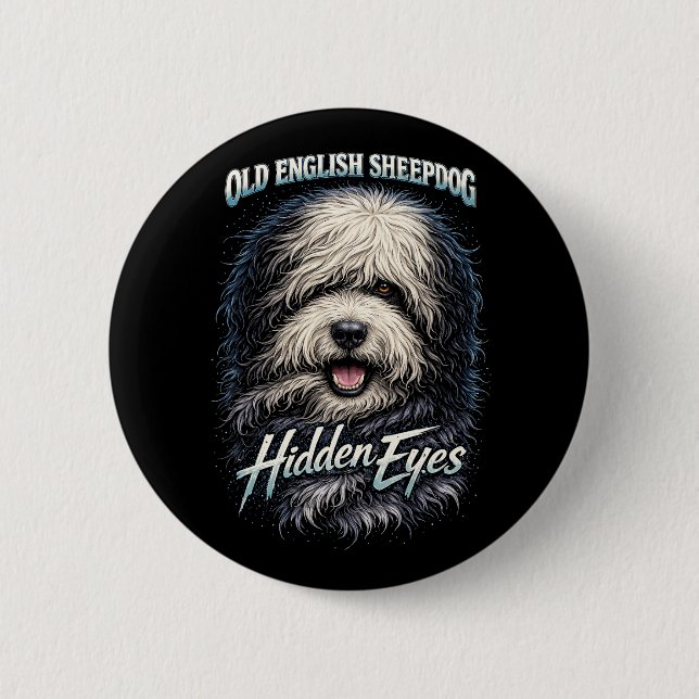Bóton Redondo 5.08cm Cão de Pastoreio Inglês Antigo (Frente)