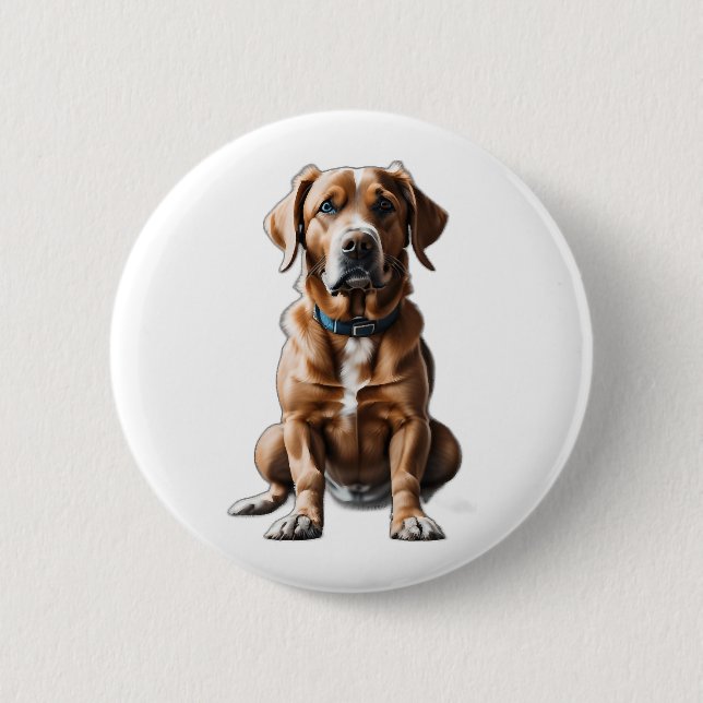 Bóton Redondo 5.08cm cão design de logo (Frente)