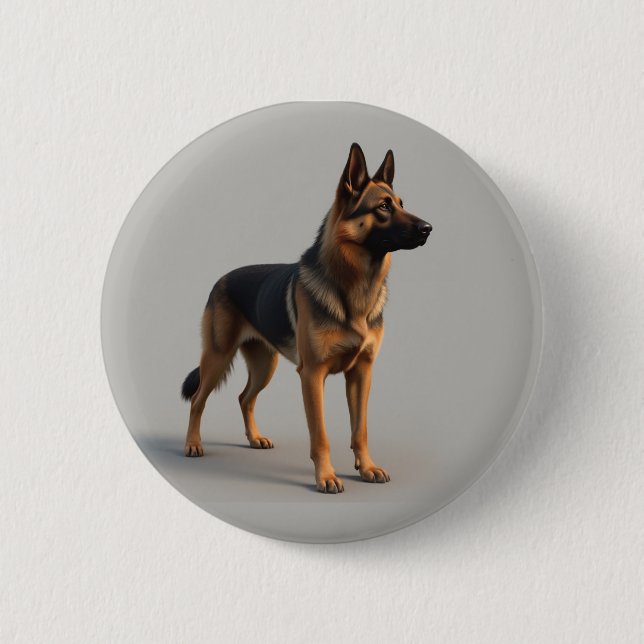 Bóton Redondo 5.08cm Cão german shepherd (Frente)