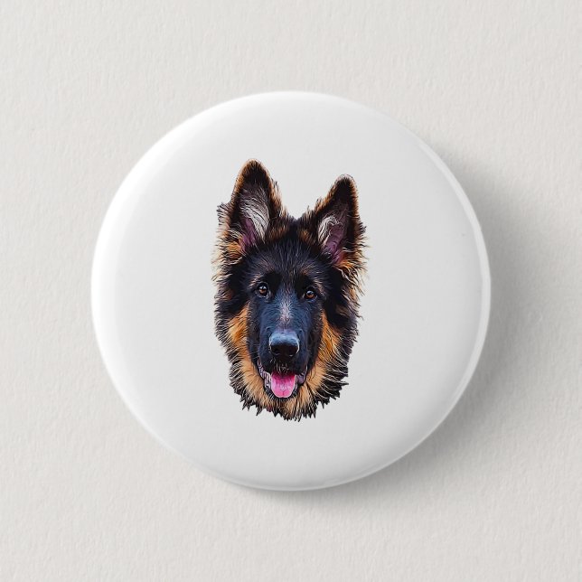 Bóton Redondo 5.08cm Cão german shepherd (Frente)