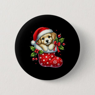 Bóton Redondo 5.08cm Cãozinho Bonito Em Meias De Natal Para O Amor Dos