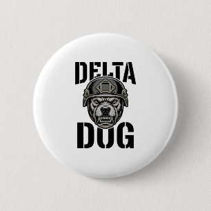 Bóton Redondo 5.08cm Capacete Bulldog Delta Dog Design de Gravura Vinta