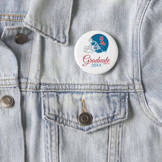 Bóton Redondo 5.08cm Capacete Ole Miss Futebol | Azul claro (In Situ)