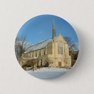 Bóton Redondo 5.08cm Capela Harbison em inverno na Grove City College
