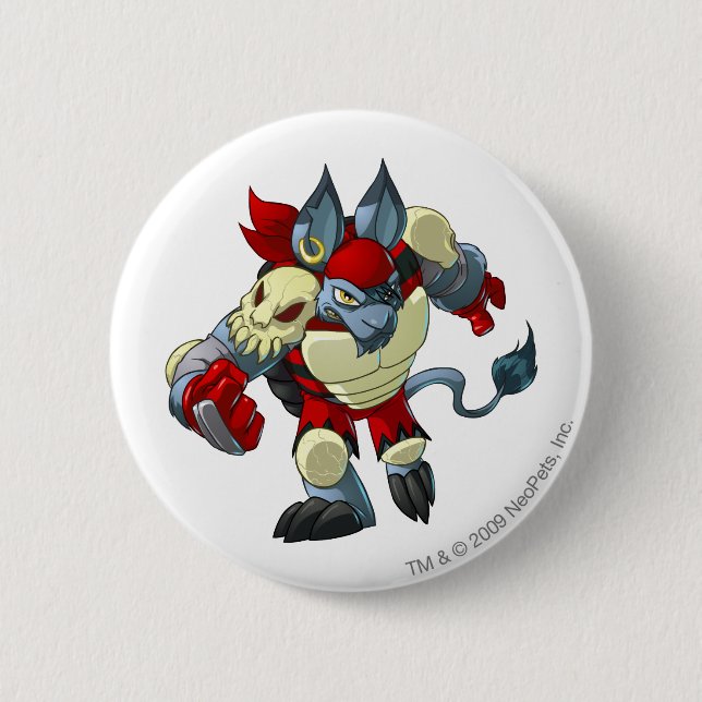 Bóton Redondo 5.08cm Capitão 2 da equipe da ilha de Krawk (Frente)