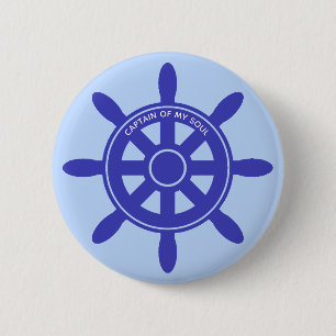 Bóton Redondo 5.08cm Capitão náutico azul royal capacete em azul claro