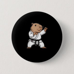 Bóton Redondo 5.08cm Capivara de Artes Marciais Engraçado Karatê Taekwo