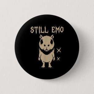 Bóton Redondo 5.08cm Capivara Emo Gótica Punk Ainda Emo