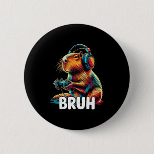 Bóton Redondo 5.08cm Capivaras Engraçadas Vídeos Games Capivara Bruh