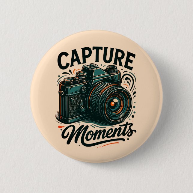 Bóton Redondo 5.08cm Capture Moments Camera Art Button (Frente)