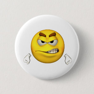 Bóton Redondo 5.08cm Cara da emoção - botão irritado