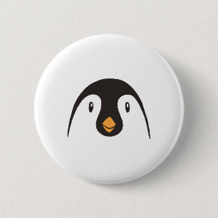 Bóton Redondo 5.08cm Cara de Pinguim Fofa