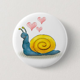 Bóton Redondo 5.08cm Caracol amado com o animal bonito grande do