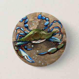 Bóton Redondo 5.08cm Caranguejo azul