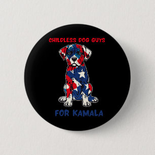 Bóton Redondo 5.08cm Caras De Cachorro Para Kamala Harris 2024