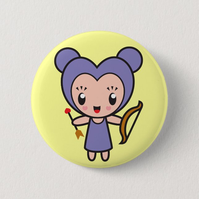 Bóton Redondo 5.08cm Caráter de sinal da estrela - Sagitário (Frente)