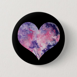 Bóton Redondo 5.08cm Cardíaco Rosa-Sonho e Roxo
