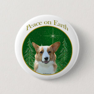 Bóton Redondo 5.08cm Cardigan Welsh Corgi Peace