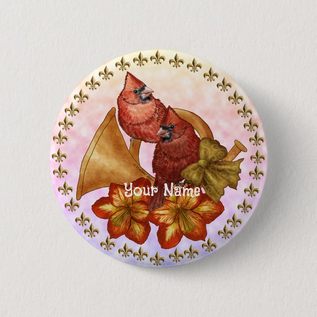 Bóton Redondo 5.08cm Cardinals Horn (Frente)