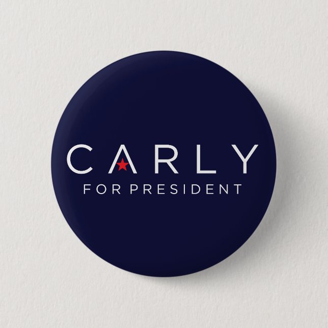 Bóton Redondo 5.08cm Carly para o presidente Botão (Frente)