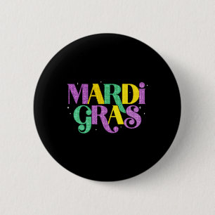 Bóton Redondo 5.08cm Carnaval de Mardi Gras Fat Terça-Feira Fleur De Li