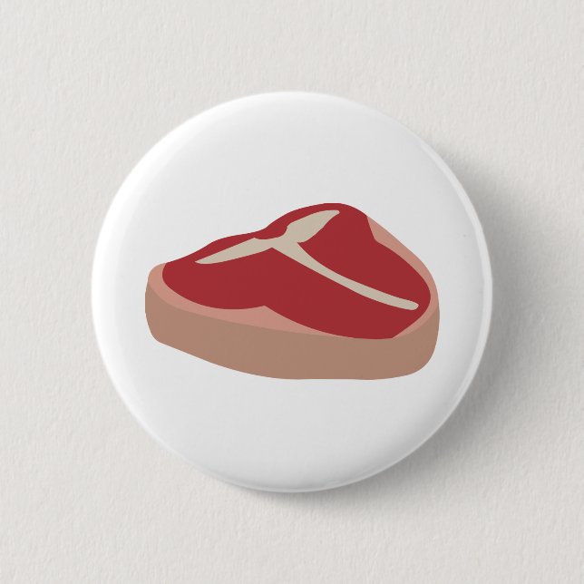 Bóton Redondo 5.08cm Carne Raw Proteína Fresca Fresca De Carne Chop Bee (Frente)