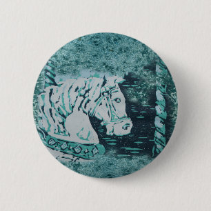 Bóton Redondo 5.08cm Carousel Horse Aquamarine