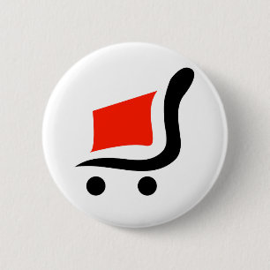 Bóton Redondo 5.08cm carrinho de compras abstrato