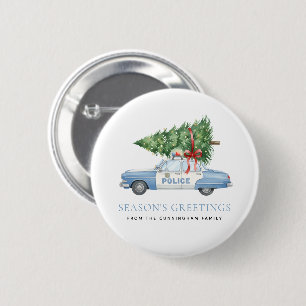 Bóton Redondo 5.08cm Carro de Natal de Policial Moderno Personalizado