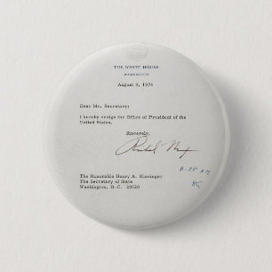 Bóton Redondo 5.08cm Carta de demissão do presidente Richard M. Nixon