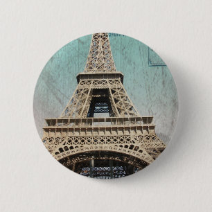 Bóton Redondo 5.08cm Cartão da torre Eiffel de Paris