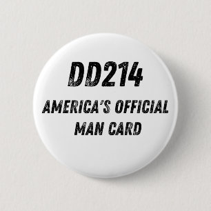 Bóton Redondo 5.08cm Cartão oficial de homem da América DD214