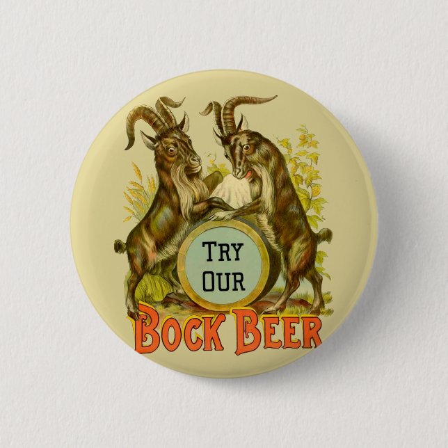 Bóton Redondo 5.08cm Cartaz de Cerveja Bock Vintage: Antigo Salão de Bo (Frente)