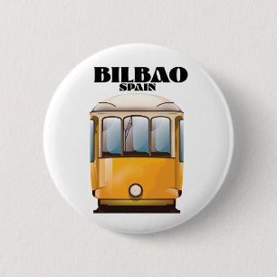 Bóton Redondo 5.08cm Cartaz de viagem de bonde Bilbao Espanha