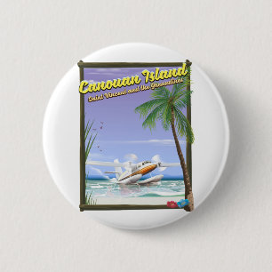 Bóton Redondo 5.08cm Cartaz do paraíso das ilhas Canouan do Caribe.